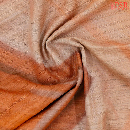 Orange & Peach Kadhi Tussar Silk Saree