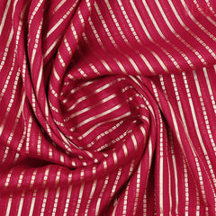 Cerise Red Semi Binny Silk Saree