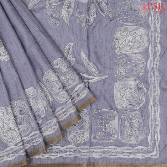 Sweet Lavender Semi Dupion Saree