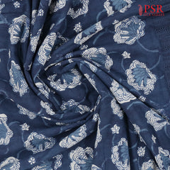 Prussian Blue Hacoba Embroidery Running Material