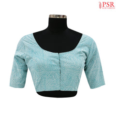 Tiffany Blue Cotton Readymade Blouse