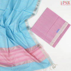 Light Pink Mangalagiri Silk Cotton Dress Material