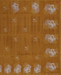 Dark Mustard Kosa Embroidery Saree