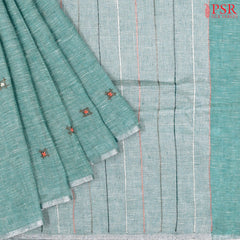 Tiffany Blue Linen Saree