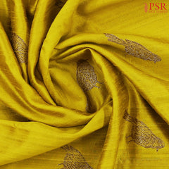 Corn Yellow Banaras Jute Silk Saree