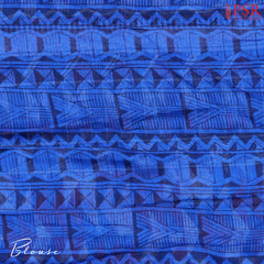 Blue & Red Mul Printed Cotton Saree