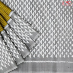 Khaki Mustard Pochampally Soft Silk Saree