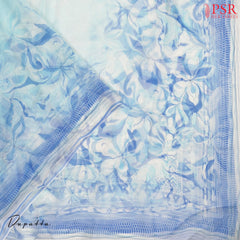 Shades Of Blue Semi Crape Dress Material