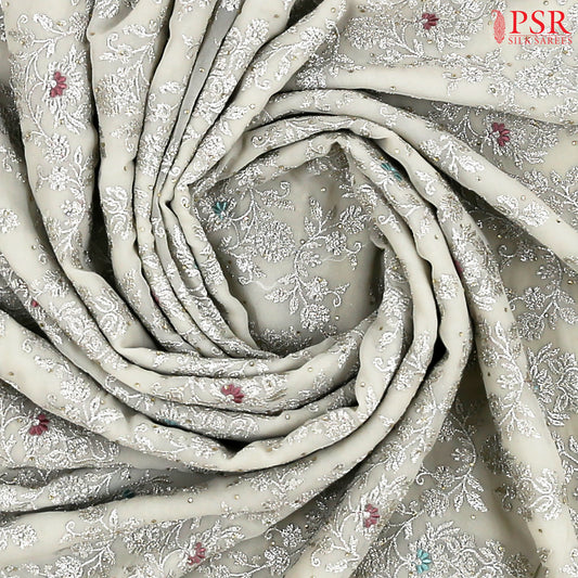 Pale Oak Georgette Laser Embroidery Saree