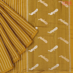 Dark Mustard Chiniya Silk Saree