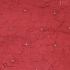 Floral Beige Crushed Bandhini Saree