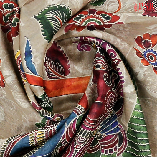 Olive Grey Munga Silk Saree