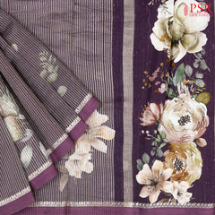 Chinese Violet Printed Tissue Saree