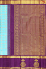 Aqua Blue Kanchipuram Silk Saree