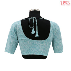Tiffany Blue Cotton Readymade Blouse
