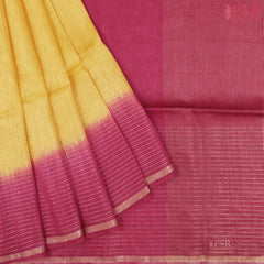 Yellow Semi Tussar Saree