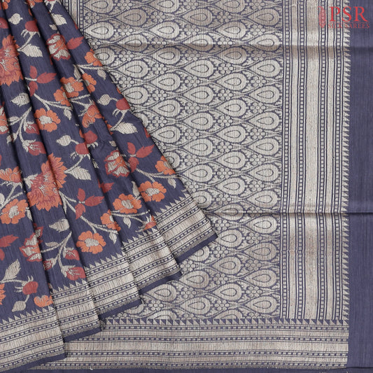 Midnight Blue Banaras Silk Saree