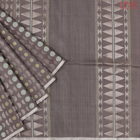 Mauve Grey Soft Silk Saree