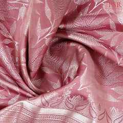 Flamingo Pink Kanchipuram Jacquard Silk Saree