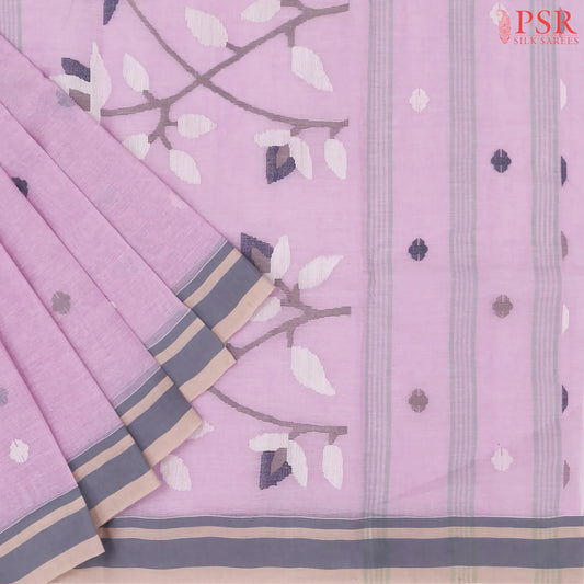 Pastel Orchid Bengal Cotton Saree