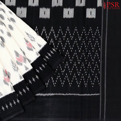 Off White Ikkat Cotton Saree