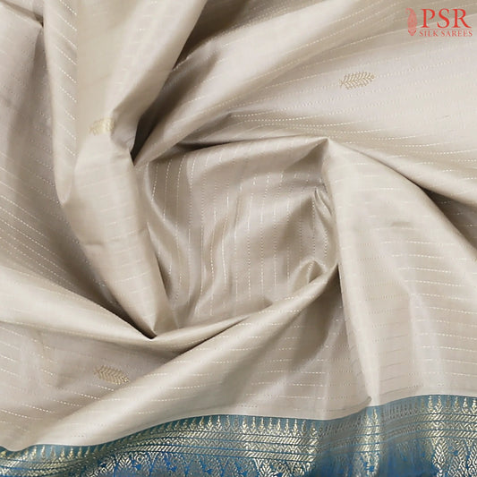 Light Beige Fancy Kanchipuram Silk Saree