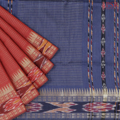 Garnet Red Ikkat Tussar Saree