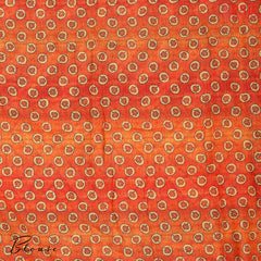 Orange Mul Mul Printed Cotton Saree