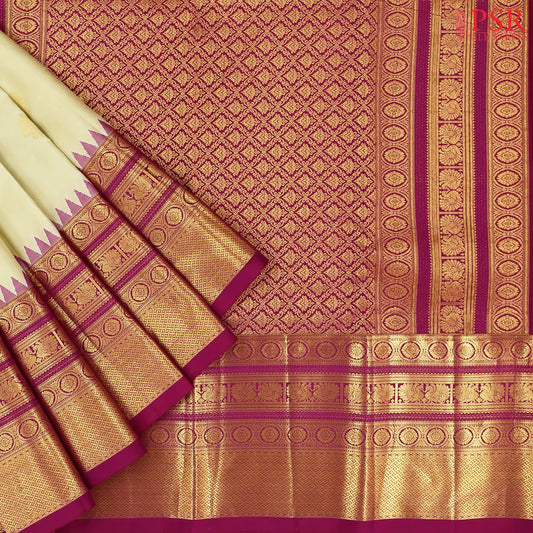 Elaichi Beige Kanchipuram Silk Saree