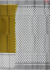 Khaki Mustard Pochampally Soft Silk Saree