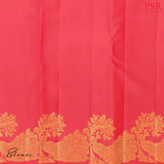Cerise Red Kanchipuram Silk Saree