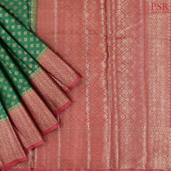 Dark Green Banaras Tussar Silk Saree