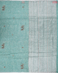 Tiffany Blue Linen Saree