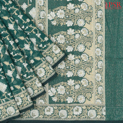 Dark Green Manipuri Cut Wok Saree