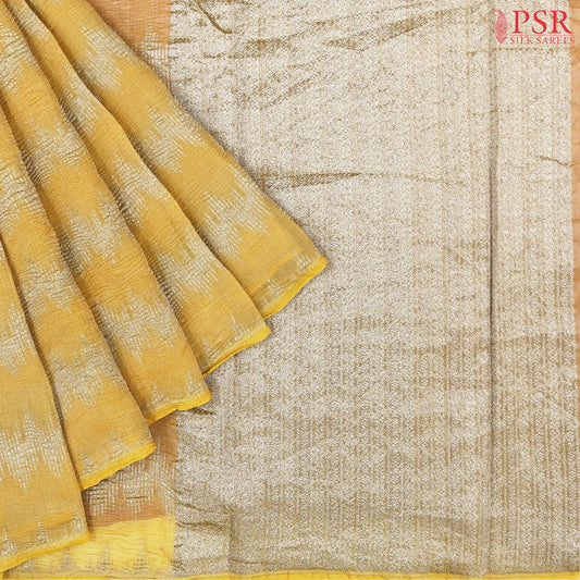 Tuscany Yellow Banaras Tissue Silk Saree