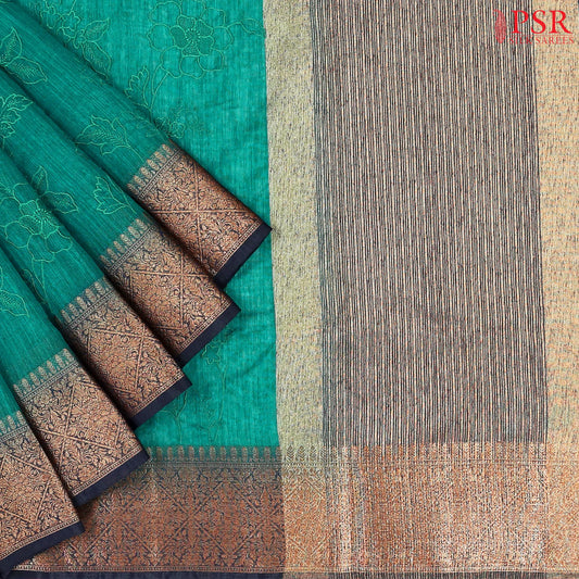Pine Green Bamboo Silk Sarees