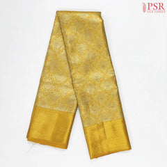 Golden Yellow Kanchipuram Jacquard Tissue Silk Saree