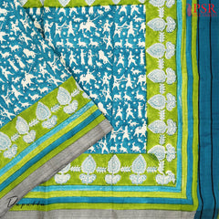Green Semi Pashmina Dress Material