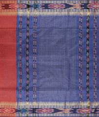 Garnet Red Ikkat Tussar Saree