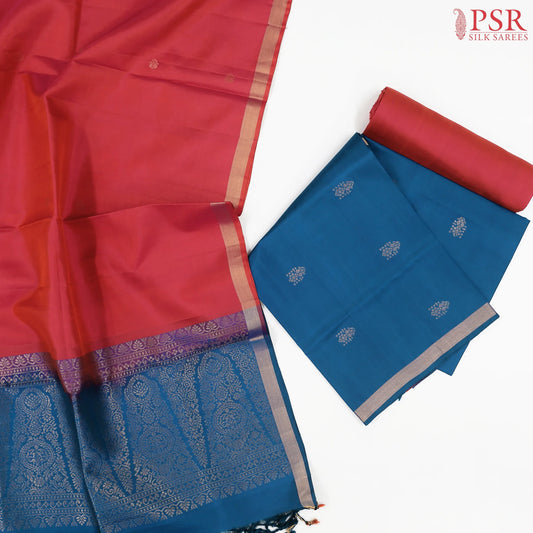 Peacock Blue Silk Dress Material