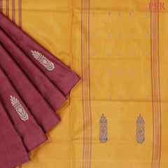 Caribbean Maroon Vazhainaar Silk Saree