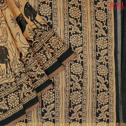 Dijon & Black Silk Cotton Saree