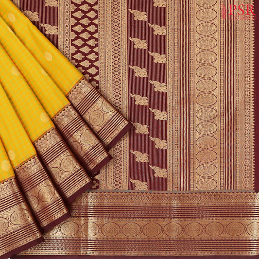Yellow & Green Art Silk Saree
