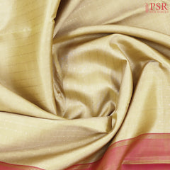 Pancho Beige Kanchipuram Silk Saree