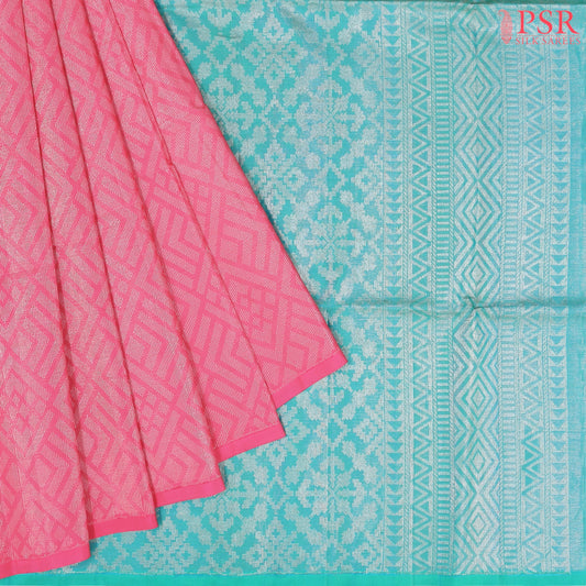 Brink Pink Soft Silk Saree