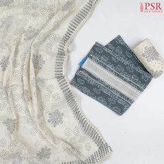 Steel Grey Cotton Dress Material