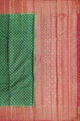 Dark Green Banaras Tussar Silk Saree