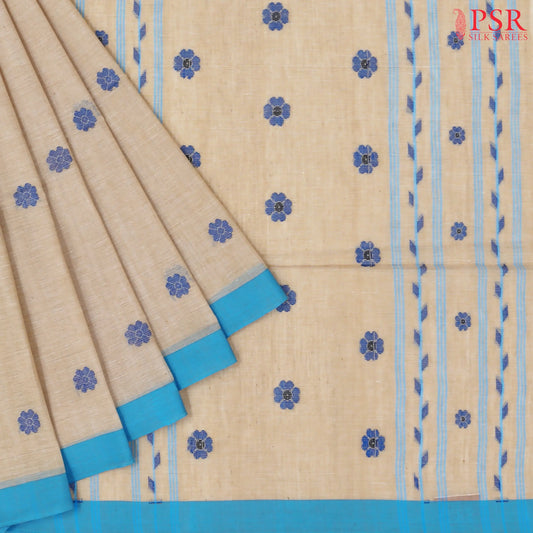 Sepia Beige Byloom Cotton Saree