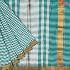 Green & White Mangalagiri Cotton Saree