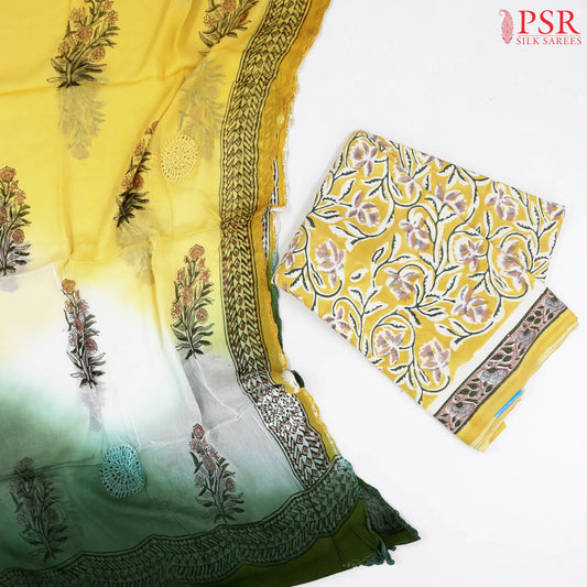 Jasmine Yellow Pure Cotton Dress Material